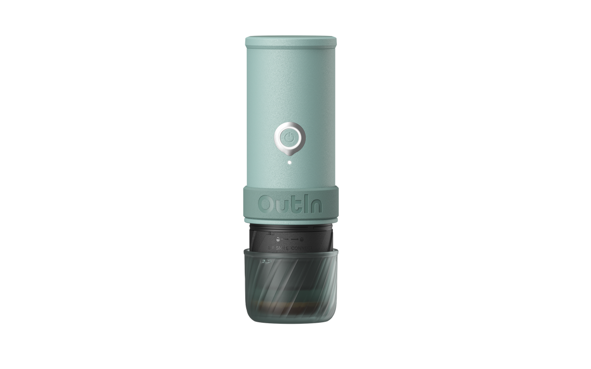 OutIn Mino portable espresso machine in Canyon Green