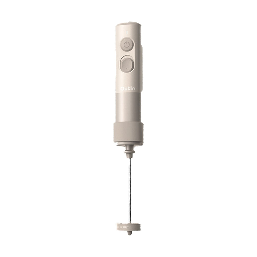 OutIn LattoGo handheld milk frother in Starburst Silver