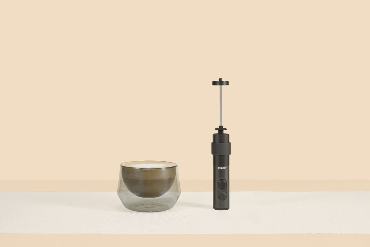 OutIn LattoGo milk frother in Tundra Brown
