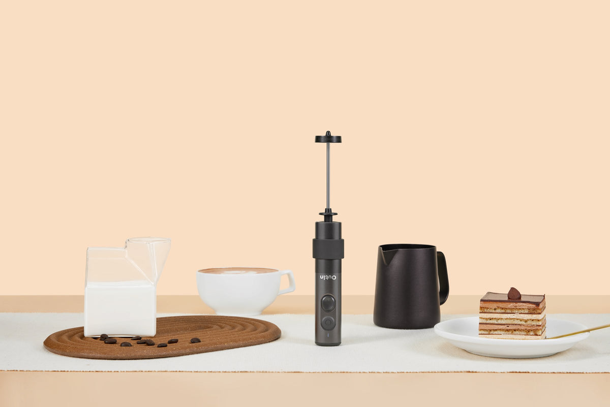 OutIn LattoGo milk frother in Tundra Brown