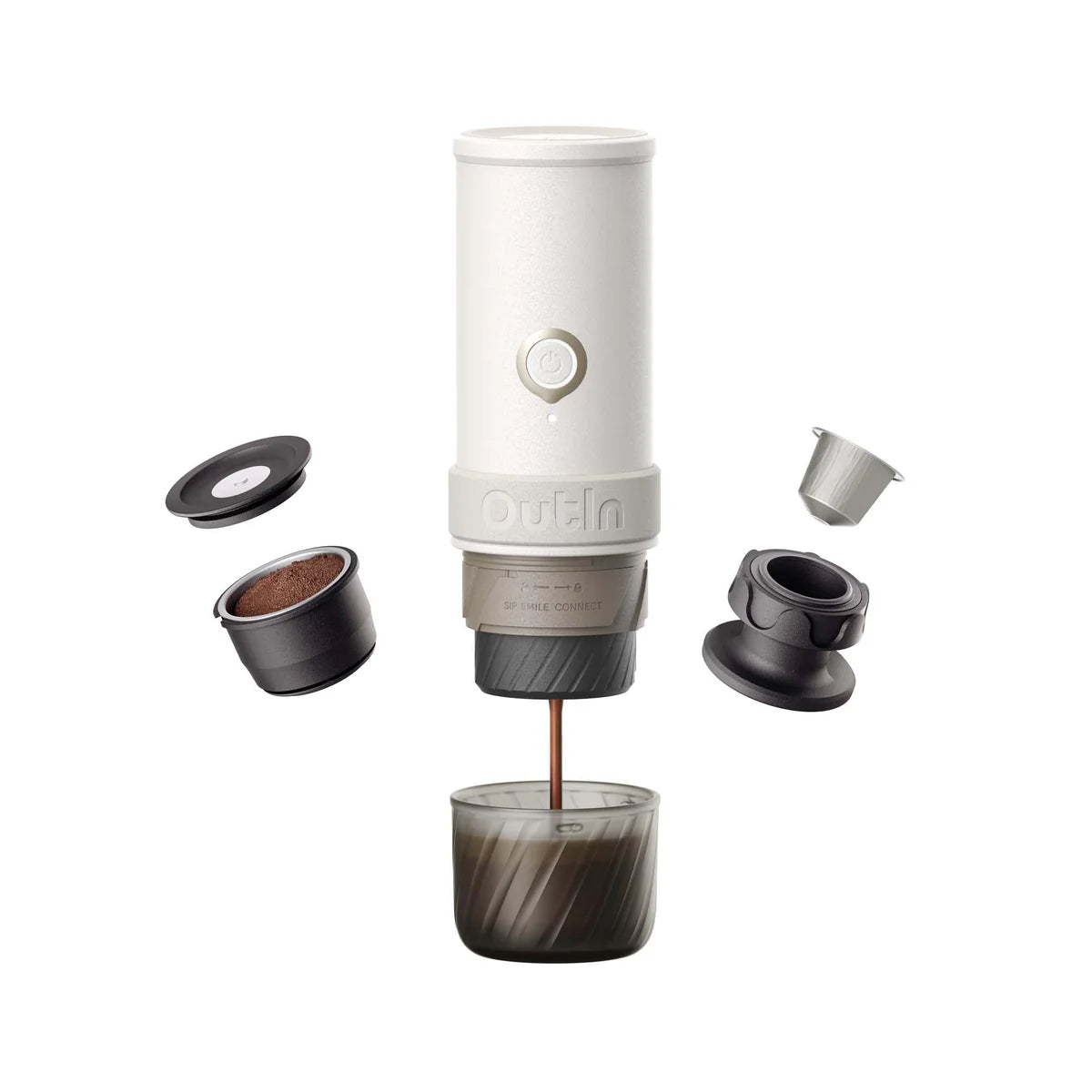 Mino Portable Electric Espresso Machine (Sandstone White)