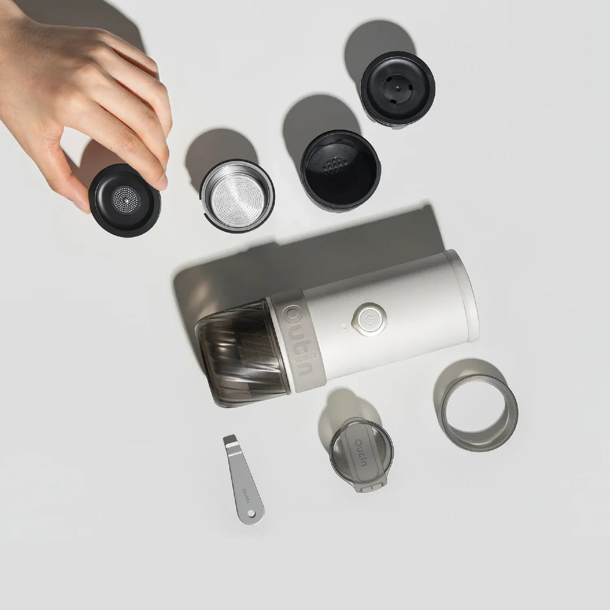 Mino Portable Electric Espresso Machine (Sandstone White)