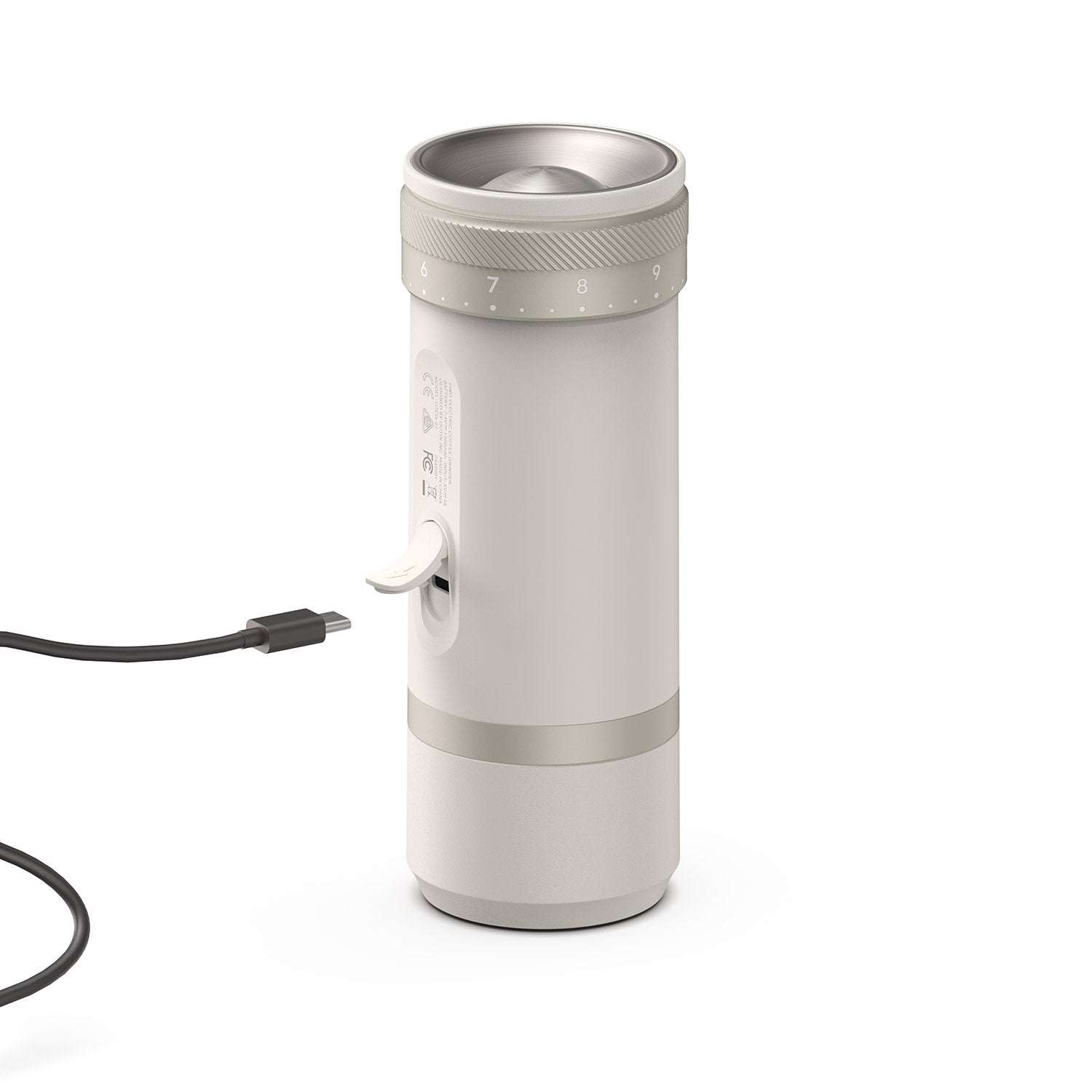 Fino Portable Electric Coffee Grinder Sandstone White