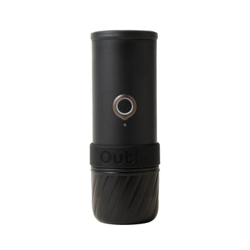 OutIn Mino portable espresso machine in Space Gray, front view